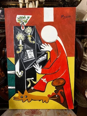 PABLO PICASSO — удивительная картина маслом — холст ручной работы — с подписью — с этикетками - Изображение 1 из 4