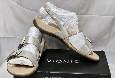 Vionic Reese Slingbacks Sandals Silver Women's Size 11 N Narrow Summer Shoe NIB  - Image 1 of 4