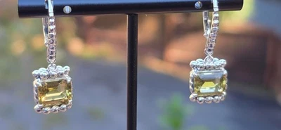 JAI John Hardy Sterling Silver 925 Olive Quartz Drop Leverback Earrings 9g - Image 1 of 4