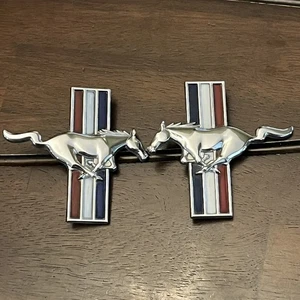 1999-2004 Ford Mustang Fender Emblem Badge Logo Chrome Set Of 2 OEM - Picture 1 of 5