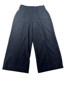 SPANX Ponte Cropped Wide Leg Pants Womens Size Small Black Business Chic - Picture 1 of 8