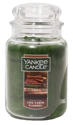 Yankee Candle Log Cabin Flannel 22 Oz. Scented Single Wick Fragrance Jar New - Image 1 of 4