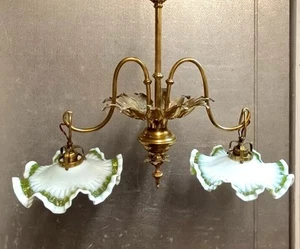 Antike 2 Flammige Hängelampe Deckenlampe Hängeleuchte-25403 - Bild 1 von 13