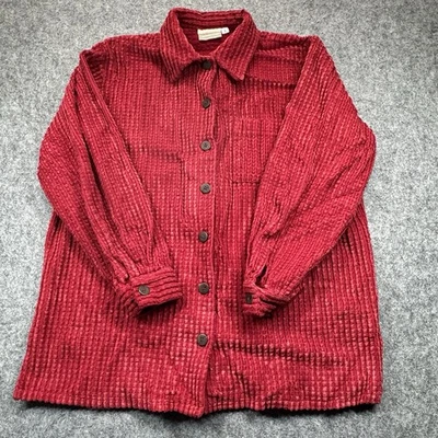 VTG COLDWATER CREEK Cordory Jacket mens Large Button Down Red Pockets Dadcore - Image 1 of 4