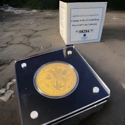 2022🔥1/200 унций .999 золотая монета пруф 1854 Liberty половина орла памятная #08284 - Изображение 1 из 4