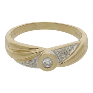 Anillo de diamantes 585/14 K oro amarillo diamantes brillantes talla 57 joyería regalo R02.8345 - Imagen 1 de 3
