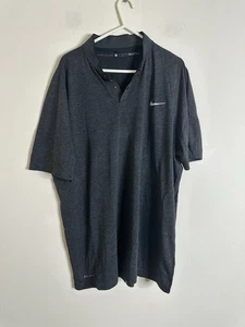 Nike Tiger Woods Poloshirt Größe Large Grau Blade Kragen Druckknöpfe Herren L Golf - Bild 1 von 10