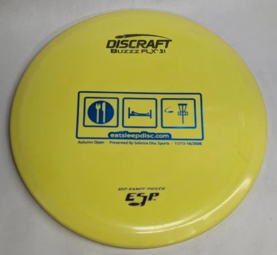 Discraft FLX ESP BUZZZ Midrange Driver Disc Golf 169g Yellow 2008 Skinny Tooled - Image 1 of 4