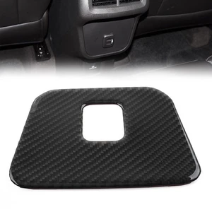 For Chevrolet Equinox 18-21 Carbon Fiber Black Rear Armrest USB Panel Cover Trim - Foto 1 di 12