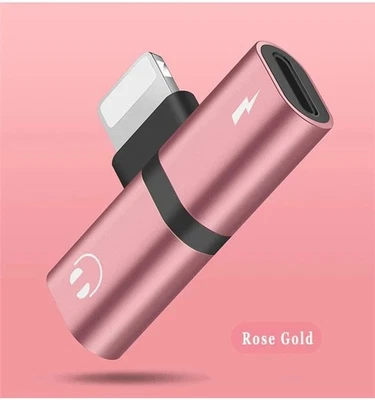 2in1 Adapter Audio and Charger Splitter for iPhone 7 8 X XR 11 12 13 14 Pro Max - Image 1 of 4