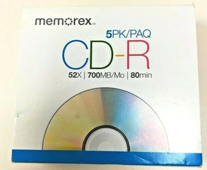 20 CD-R dati Memorex 700MB 80 minuti 52x per media e musica 4 confezioni da 5 CDR NIP - Foto 1 di 4