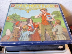 Scholz künstlerische Spiele Nr.5034: Legespiel SPRICHWÖRTERLOTTO.O.Gebhard 1908 - Bild 1 von 6