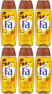 6x Fa Duschgel KAHUNA RITUAL 250ml Kukuinuss-Öl Hibiskusblüten-Duft milde Formel