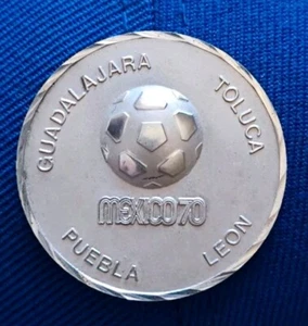 MEXICO 1970 GROVE 1078a WORLD SOCCER CHAMPIONSHIP .925 SILVER MEXICAN MEDAL - Picture 1 of 2