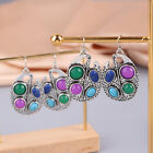 Boucles d'oreilles multicolores en pierres précieuses pour femmes bijoux goutte boucle d'oreille pendentifBI