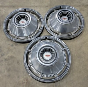 1966 CHEVY IMPALA, BEL AIR 14" WHEEL COVERS, HUBCAPS, SET OF 3 - Picture 1 of 11