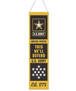 UNITED STATES ARMYEMBROIDERED WOOL BANNER 8"X32" W/ HANG ROPE OFFICIAL LICENSED - Picture 1 of 1