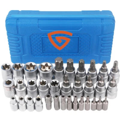 34Pcs Torx Star Socket & Bit Set Male Female E & T Sockets Torx Bits Kit + Case - Image 1 of 4