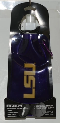 Collegiate Licensed Louisiana State University Reusable Foldable Water Bottle Cover