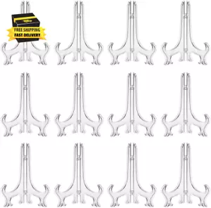 12Pcs 3" Plastic Easels or Stand Plate Holders to Display Photo Place Card Colle - Picture 1 of 6