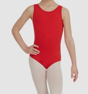 $56 Capezio The Dancemaker Big Girl's Red Tank Leotard One-Piece Size Large - Picture 1 of 2