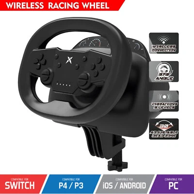 Gaming Steering Wheel Bluetooth Wireless Racing Controller For PC Tablets/Switch - Image 1 of 4