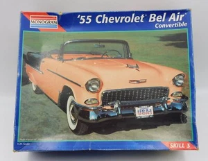 Monogram '55 Chevrolet Bel Air convertible Plastic model kit scale 1:25 #2462 - Foto 1 di 6