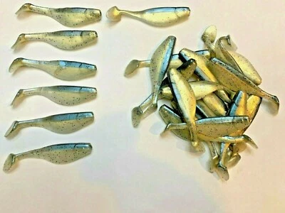 DOLITTLE & FISHMORE 80 pack - 4" Paddle Tail Shad - GHOST SHAD - Paddle Tail Swim Bait - USA