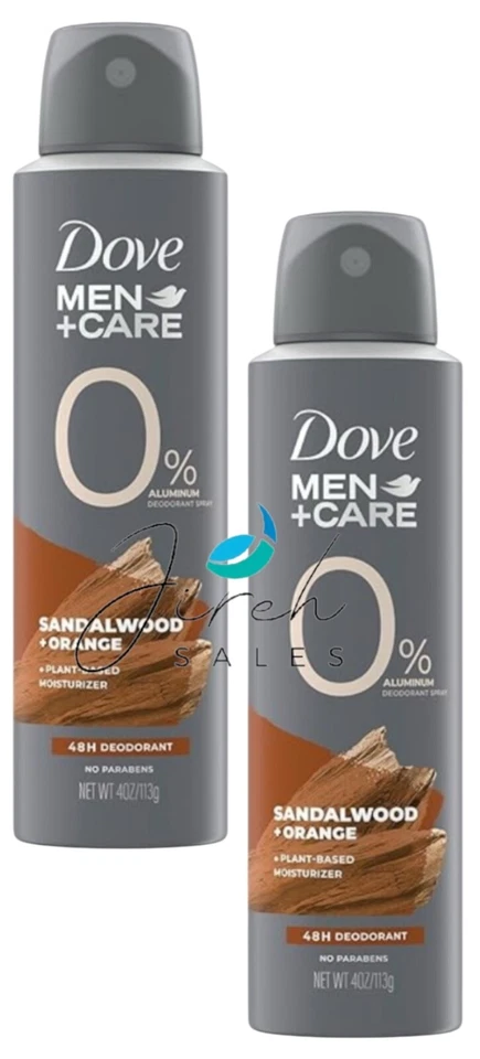 2 Pack Dove Men+Care Aluminum free Sandalwood + Orange Deodorant Spray - Image 1 of 2