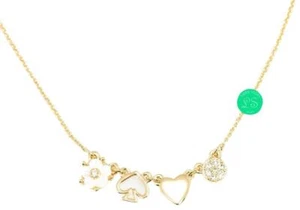 NWT Kate Spade New York Mini Things Row Charm Cream/Clear/Gold-tone Necklace - Picture 1 of 6