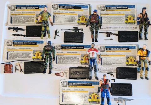 G.I. Joe BBTS Slaughter's Marauders 7 Pack Loose Near Complete w File Cards Cover