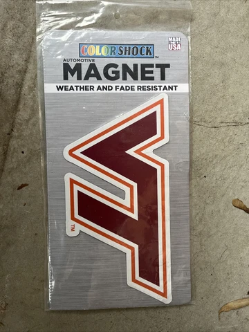 VIRGINIA TECH HOKIES VT CAR FRIDGE MAGNET NCAA 8.5”x4.25” Cover
