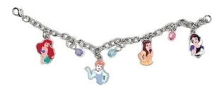 Bracciale Charm Principesse Disney con Charms Ariel Cenerentola Belle e Biancaneve - Foto 1 di 2