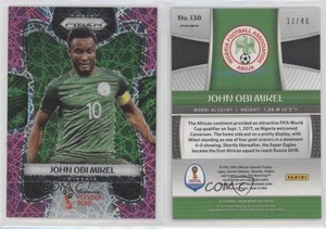 2018 Panini Prizm World Cup Pink Lazer Prizm /40 John Obi Mikel #138
