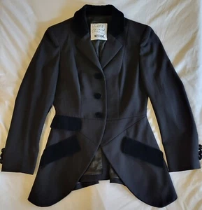 Moschino Cheap and Chic Black 100% Wool Riding Jacket Coat Womens Size 6 Vintage - Picture 1 of 21