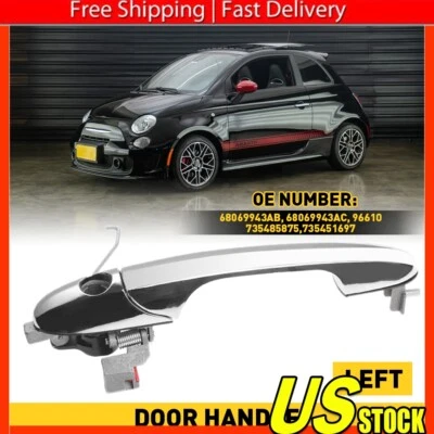 New Outer Door Handle Fit Fit 2012-2017 Fiat 500 Front Driver Side Chrome Foto 1 de 4