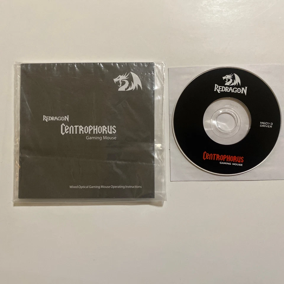 Red Dragon Centrophorus Gaming Mouse 601-3 Instruction Manual & Driver CD - Image 1 of 3