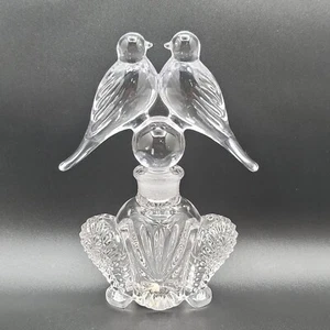 Vintage 1940er IRICE Love Birds Glas Parfüm Flasche mit Original Etikett 6 1/4" USA - Bild 1 von 14