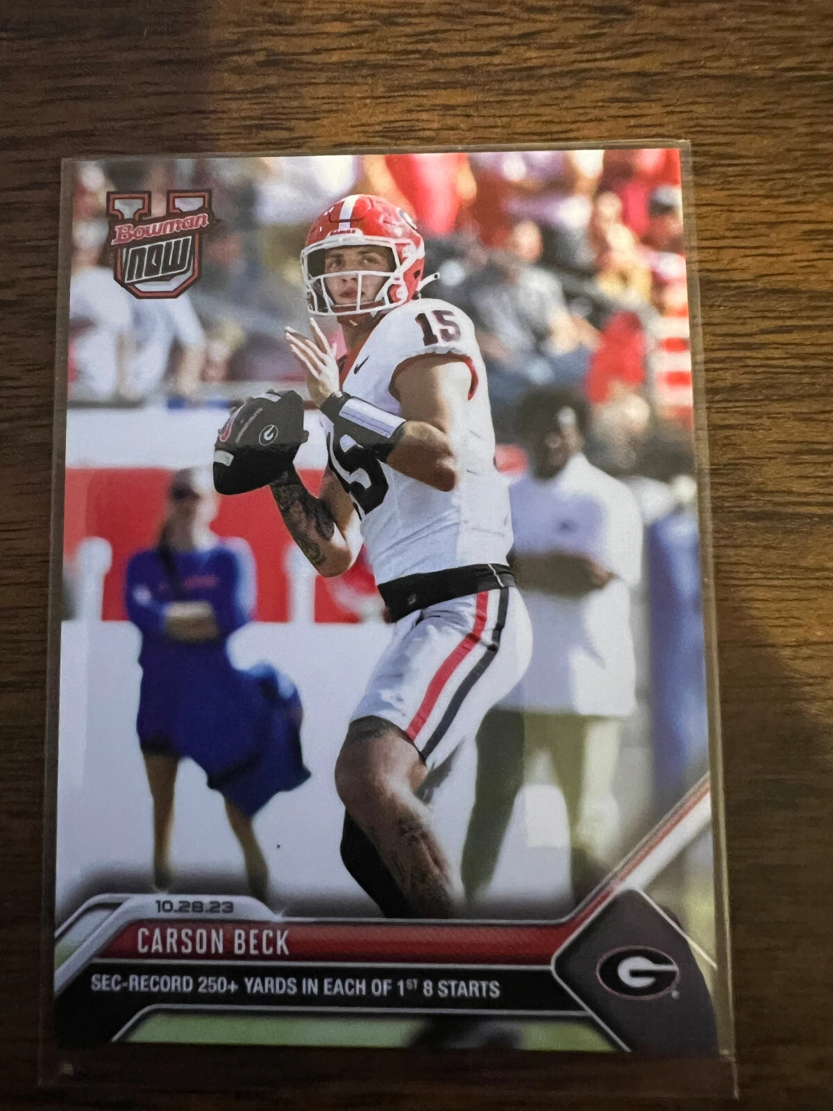 2023 Topps NOW Bowman U #20 - Carson Beck Univ of Georgia
