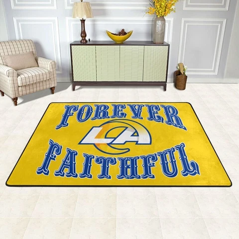 Forever Faithful Los Angeles Rams Fan Carpet Anti-skid Floor Blanket 36*24in Cover