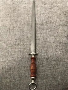 Vintage F.Dick Arrow 14” Oval Sharpening Steel Wooden Handle Made In Germany - Picture 1 of 7