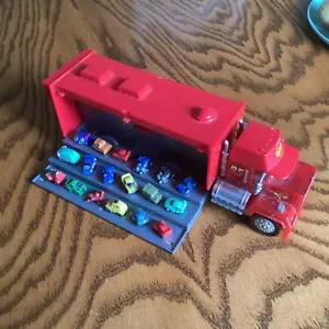 Disney Squinkies CARS Mack Rust-eze 2011 Hauler Truck and Mini Micro Cars Blip - Picture 1 of 8