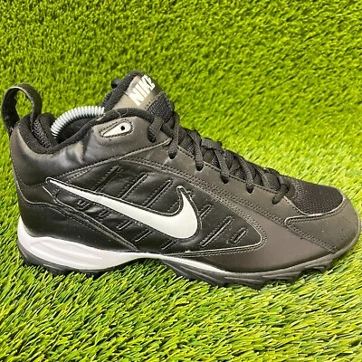 Nike Land Shark Mid Mens Size 7.5 Black White Running Outdoor Football Cleats - Image 1 of 4