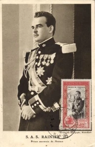 Príncipe Rainiero III de Mónaco en uniforme, medallas (1951) postal - Imagen 1 de 2