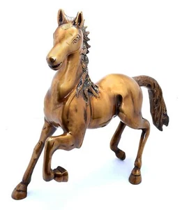 Statua cavallo corsa in ottone da esposizione decorazione casa articolo regalo - Foto 1 di 3