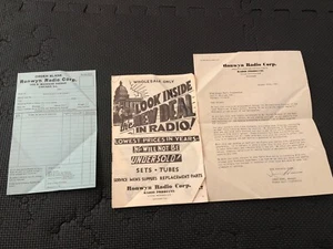 1933 Ronwyn Radio Corp. Vintage Katalog Brief Chicago Illinois - Bild 1 von 4