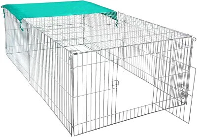 EUGAD Hasengehege Freigehege Kleintiergehege Kaninchenstall mit Ausbruchsperre - Bild 1 von 4