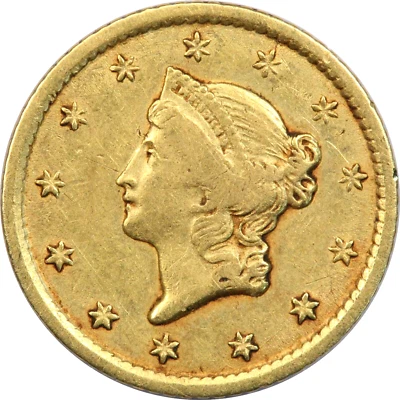 1852-O Type 1 Liberty Head Gold Dollar $1, Extremely Fine XF - Image 1 of 2