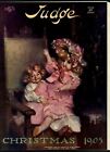 CHRISTMAS JUDGE LITTLE GIRL WITH BIG DOLL PRESENT JUDGE MAGAZINE VINTAGE COVER