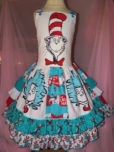 Cat in the Hat Thing 1 and 2 Girls Dress Size  7 (Girl) - Picture 1 of 8